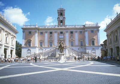 Piazza del Campidoglio og Roms rådhus Piazza del Campidoglio og rådhuset i Rom