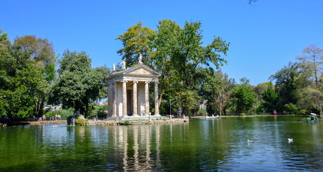 Villa Borghese og Æskulaptemplet Villa Borghese