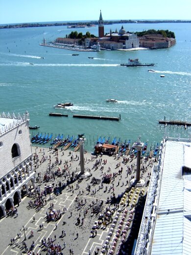 Piazzettaen med de to søjler og San Giorgio Piazzettaen og San Giorgio