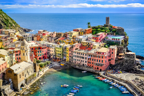 Vernazza på Den italienske Riviera Vernazza på Den italienske Riviera