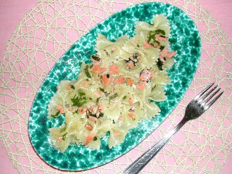 Pasta med røget laks Pasta med røget laks