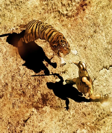Gladiator kæmper mod tiger Gladiator kæmper mod tiger