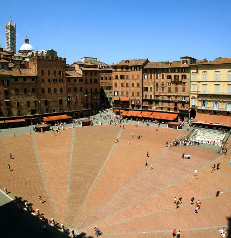 Udsigt over Piazza del Campo Udsigt over Piazza del Campo
